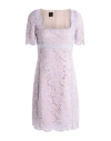 Pinko Woman Mini Dress Lilac Size 14 Cotton, Polyamide, Viscose In Purple