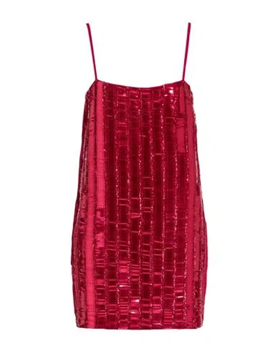 Pinko Woman Mini Dress Magenta Size 10 Polyester In Burgundy