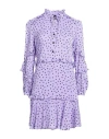 Pinko Floral And Polka Dot-print Minidress In Purple