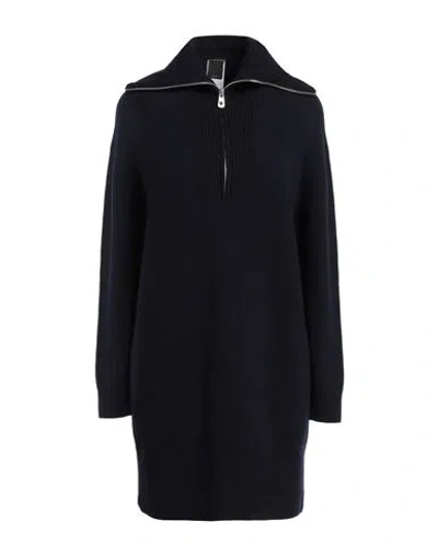 Pinko Woman Mini Dress Midnight Blue Size L Wool, Cashmere