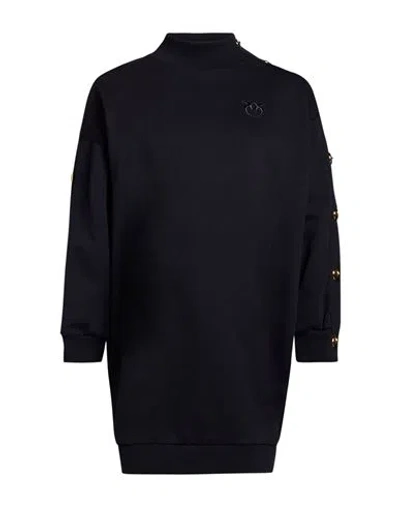 Pinko Woman Mini Dress Midnight Blue Size Xs Cotton In Black