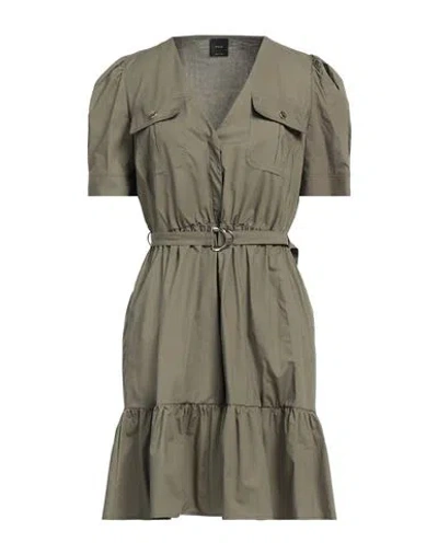 Pinko Woman Mini Dress Military Green Size 10 Cotton