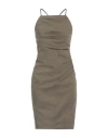 Pinko Woman Mini Dress Military Green Size 10 Cotton, Polyamide, Elastane In Green