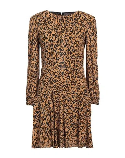 Pinko Woman Mini Dress Ocher Size 10 Viscose In Yellow