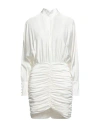 Pinko Woman Mini Dress Off White Size L Polyester, Eco Polyester In Off White