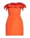 Pinko Woman Mini Dress Orange Size 12 Polyester In Orange