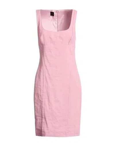 Pinko Woman Mini Dress Pink Size 10 Linen, Viscose, Elastane