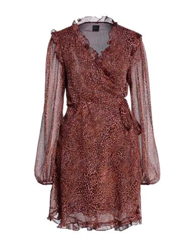 Pinko Woman Mini Dress Pink Size 10 Polyester, Metallic Fiber