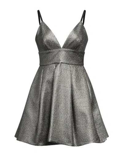 Pinko Woman Mini Dress Platinum Size 6 Polyester, Viscose, Polyamide In Grey