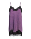 Pinko Woman Mini Dress Purple Size 4 Cotton, Polyamide, Ramie In Purple