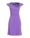 Pinko Woman Mini Dress Purple Size 6 Polyester, Elastane