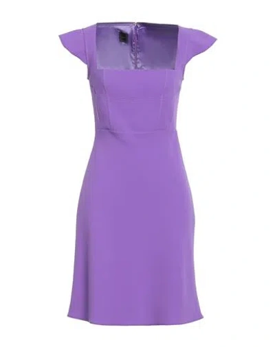 Pinko Woman Mini Dress Purple Size 6 Polyester, Elastane
