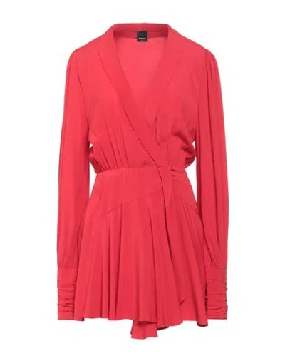 Pinko Woman Mini Dress Red Size 10 Acetate, Silk