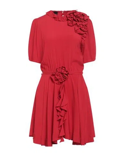 Pinko Woman Mini Dress Red Size 6 Acetate, Silk