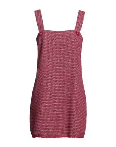 Pinko Woman Mini Dress Red Size 8 Cotton, Polyester, Viscose, Polyamide, Metallic Fiber