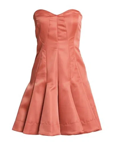 Pinko Woman Mini Dress Rust Size 2 Polyester In Orange