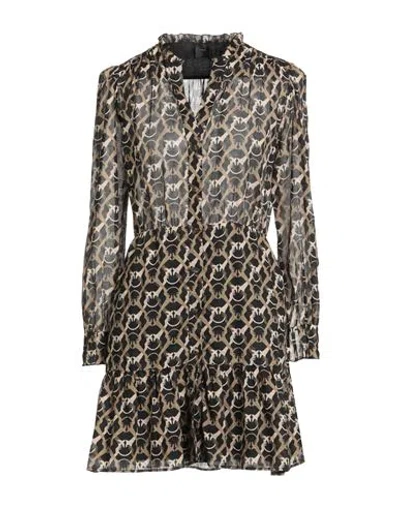 Pinko Woman Mini Dress Sand Size 4 Cotton In Multi