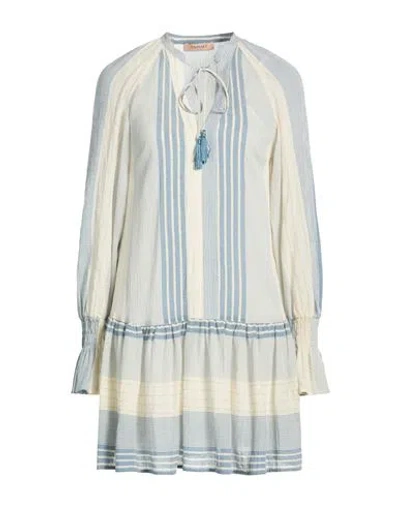 Pinko Woman Mini Dress Slate Blue Size 14 Cotton, Elastane, Viscose