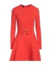 Pinko Woman Mini Dress Tomato Red Size 4 Viscose, Polyamide, Elastane