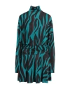 Pinko Zebra-print Belted Minidress In Blue