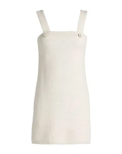 Pinko Woman Mini Dress White Size 10 Cotton, Polyester, Viscose, Polyamide, Metallic Fiber
