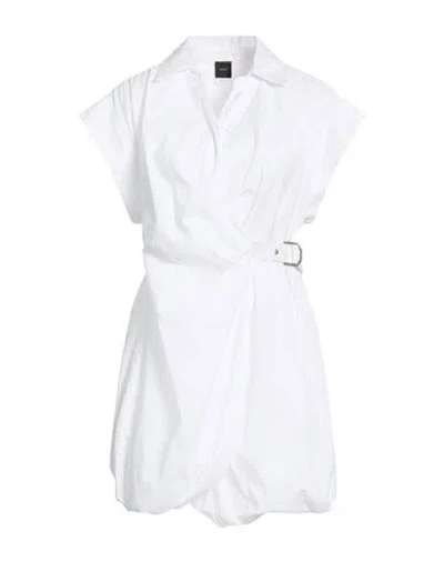Pinko Woman Mini Dress White Size 4 Cotton, Elastane
