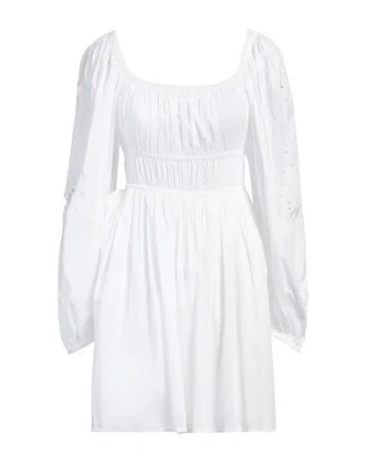 Pinko Woman Mini Dress White Size 4 Cotton, Polyester