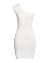 Pinko Woman Mini Dress White Size Xl Viscose, Polyamide