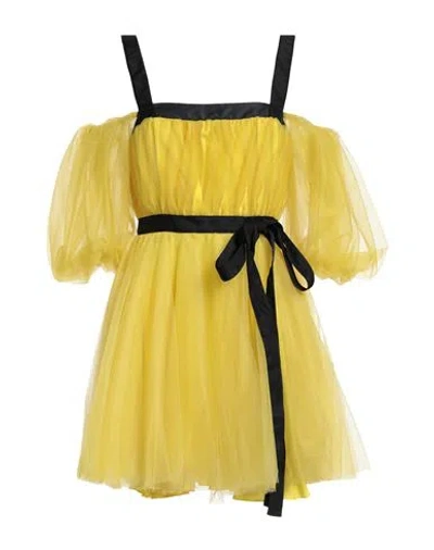 Pinko Woman Mini Dress Yellow Size 6 Polyester