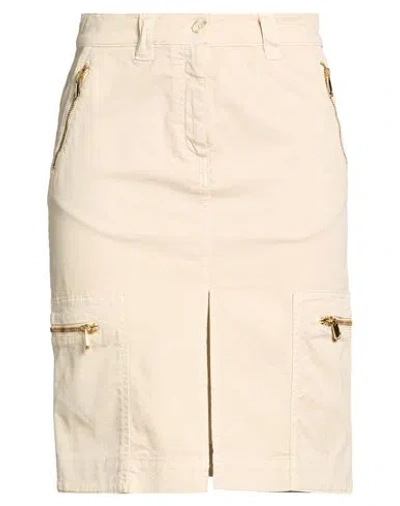 Pinko Woman Mini Skirt Beige Size 4 Cotton, Elastane