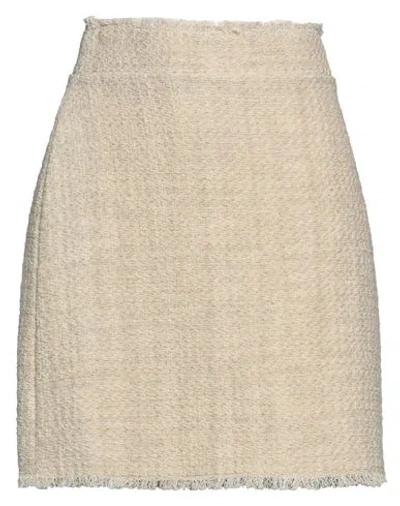 Pinko Woman Mini Skirt Beige Size 10 Cotton