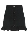 Pinko Woman Mini Skirt Black Size 2 Cotton, Acrylic, Polyester, Wool, Viscose