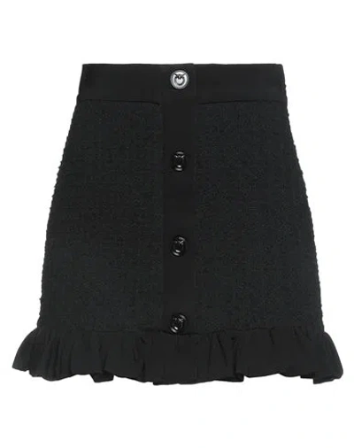 Pinko Woman Mini Skirt Black Size 2 Cotton, Acrylic, Polyester, Wool, Viscose