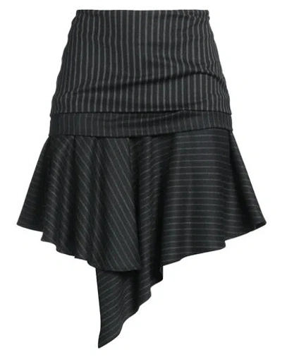 Pinko Woman Mini Skirt Black Size 2 Virgin Wool, Elastane
