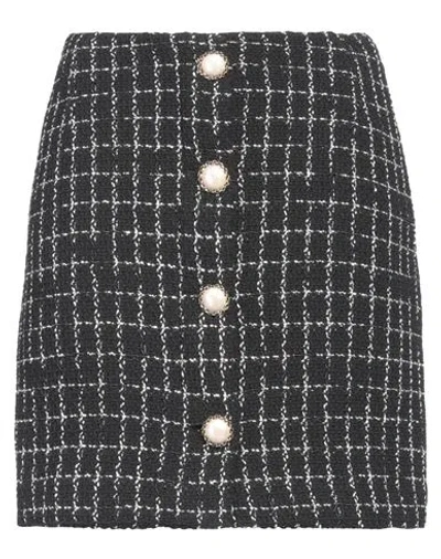 Pinko Woman Mini Skirt Black Size 12 Cotton, Polyester, Polyamide, Viscose