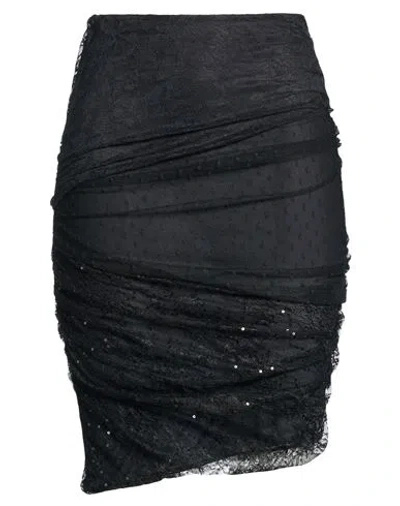 Pinko Woman Mini Skirt Black Size 6 Nylon, Elastane