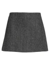 Pinko Woman Mini Skirt Black Size 8 Wool, Polyester, Nylon, Elastane In Gray