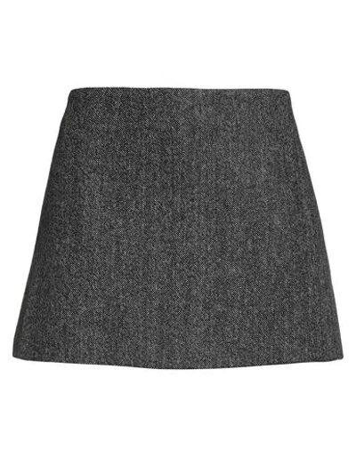 Pinko Woman Mini Skirt Black Size 8 Wool, Polyester, Nylon, Elastane In Gray