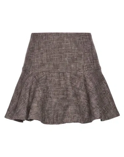 Pinko Woman Mini Skirt Brown Size 2 Cotton, Polyester, Acrylic, Wool