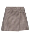 Pinko Woman Mini Skirt Camel Size 10 Cotton, Acrylic In Beige