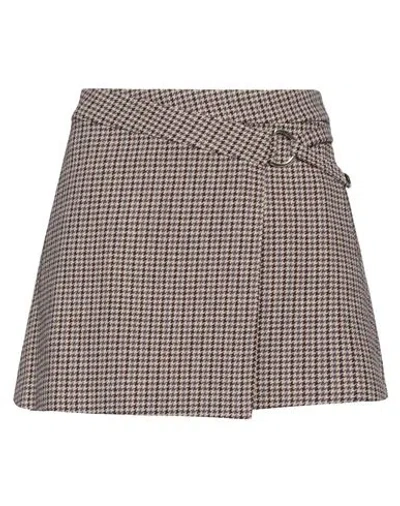 Pinko Woman Mini Skirt Camel Size 10 Cotton, Acrylic In Beige