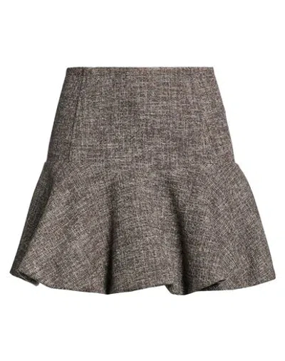 Pinko Woman Mini Skirt Dark Brown Size 6 Cotton, Polyester, Acrylic, Wool