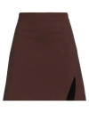 Pinko Woman Mini Skirt Dark Brown Size 8 Viscose, Polyamide, Elastane
