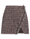 Pinko Woman Mini Skirt Plum Size 4 Cotton, Acrylic, Polyester, Wool, Synthetic Fibers In Purple