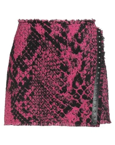 Pinko Woman Mini Skirt Fuchsia Size 8 Cotton, Acrylic, Polyester, Wool, Polyamide