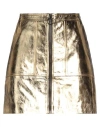 Pinko Woman Mini Skirt Gold Size 10 Sheepskin, Acrylic, Polyurethane In Gold