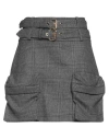 Pinko Woman Mini Skirt Grey Size 6 Polyester, Acrylic, Wool, Viscose, Elastane In Grey