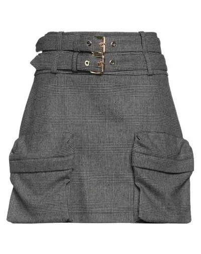 Pinko Woman Mini Skirt Grey Size 10 Polyester, Acrylic, Wool, Viscose, Elastane In Gray