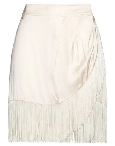 Pinko Woman Mini Skirt Ivory Size 2 Viscose