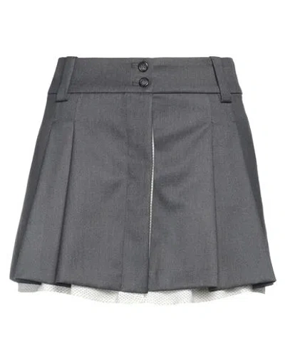 Pinko Woman Mini Skirt Lead Size 8 Polyester, Viscose, Elastane In Gray